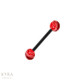 Surgical Steel Tongue Barbell with Red Acrylic Ball