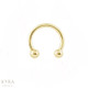Gold Plated Steel Circular Barbell with Screwball ends