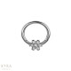 Surgical Steel Flower CZ Hinged Clicker