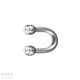 Surgical Steel Micro U Shape Barbell w/CZ Screwball