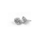 18K White Gold Round CZ Ear Studs with Safety Backs(Large)