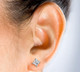 Square CZ Ear Studs with Safety backs