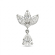 18K White Gold Tulip w/Dangling CZ Pear