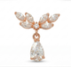 Angel Wing with Dangling Tear Drop CZ Threaded Stud