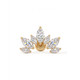 14K Gold Rising Sun w/MQCZ Threaded Earring Yellow Gold