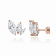 Graduating 3 Marquise CZ Threaded Stud (Left)