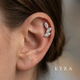 Leaf Vine Marquise CZ Threaded Stud on Adult Ear Helix