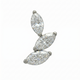 Leaf Vine Marquise CZ Threaded Stud (Left) Vertical frontal shot