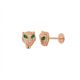 Solid Rose Gold Panther Threaded Stud with CZ