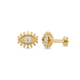 Yellow Gold Evil Eye with CZ Threaded Stud (Nazar)