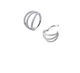 Solid Gold 3 Row Split CZ Hoop Earring (8mm)
