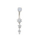 Solid White Gold 14K Belly Jewelry Flower Tassel CZ