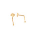 Solid Yellow Gold L Nose Pin Laser Cut Clover