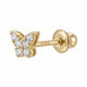 Natural Diamond Butterfly Ear Stud w/safety ear backs