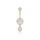 Belly Jewelry Halo Set CZ Pave w/ Dangling