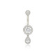 Belly Jewelry Halo Set CZ Pave w/ Dangling