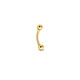 Solid Gold Curved Barbell w/ Ball ends