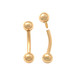 Solid Yellow Gold Curved Barbell w/ Ball ends