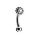 Flower CZ Curved Barbell Titanium
