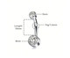 French Bezel CZ Titanium Belly Barbell – 14 G, Internally Threaded, Sparkling CZ