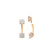 14K Yellow Gold Curve Bar w/ front facing 4 prong CZ