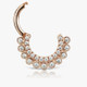 CZ Daith & Septum Clicker in 14K rose gold