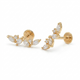 Toran CZ  Threaded Stud in Solid 18K Yellow Gold Helix Piercing