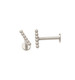 18K Gold 6 Bubble Bar Threaded Stud