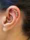 Graduating 5 Flower garland w/cz in 14K