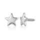 Plain Gold Star Threaded Stud in 18K White Gold