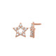 18K Gold Star Bright CZ Threaded Stud