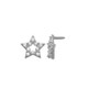 18K Gold Star Bright CZ Threaded Stud