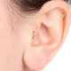 18K Gold CZ Club Double Trinity Ball Threaded Stud