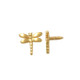 18K Gold Golden Dragonfly  Threaded Stud