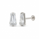 Taper CZ Large Threaded Stud in 14K White Gold