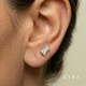 Taper CZ Large Threaded Stud in 14K White Gold