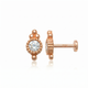 Beaded CZ Bezel Trinity Piercing Ear-Stud Internally Threaded