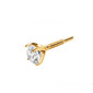3mm Natural Diamond w/ threaded post in 14K Yellow Gold