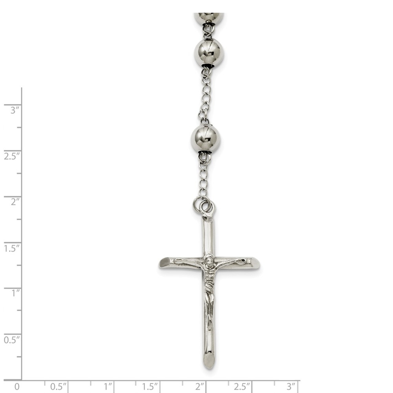 Stainless Steel Rosary 6mm St Chris Necklace | AMiGAZ Attitude Approved  Accessories