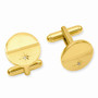 Gold-plated Kelly Waters .01 Ct. Diamond Polished & Satin Cuff Links