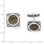 Sterling Silver & Bronze Antiqued Widows Mite Coin Cuff Links