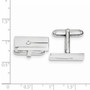 Sterling Silver Rhodium-plated CZ Rectangle Cuff Links