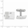 Sterling Silver Rhodium-plated Rectangle with CZ Cuff Links