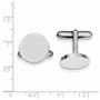 Sterling Silver Rhodium-plated Round Cuff Links