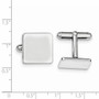 Sterling Silver Rhodium-plated Square Cuff Links