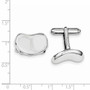 Sterling Silver Rhodium-plated Wavy Design Cuff Links