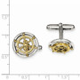 Sterling Silver Vermeil Sailor Wheel Cuff Links