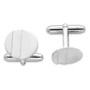 Sterling Silver Rhodium-plated Circle Cuff Links