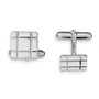 Sterling Silver Rhodium-plated Grooved Design Cuff Links