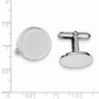 Sterling Silver Rhodium Plated Round Cuff Links